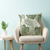グリーン&ホワイトパーム離れ装飾用クッション クッション (椅子)