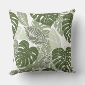 グリーン&ホワイトパーム離れ装飾用クッション クッション (裏面)