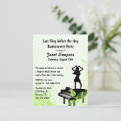 グリーン&ホワイトピアノバーバチェロレッテ 招待状 (スタンド正面)