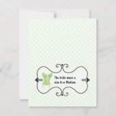 グリーン&ホワイトピアノバーバチェロレッテ 招待状 (裏面)