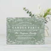 グリーン&ホワイトフローラガーデンパーティの招待状 招待状 (スタンド正面)