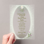 グリーン&ホワイトフローラバプティスアクリル招待 アクリル招待状 (インサイチュ (ポータブル))