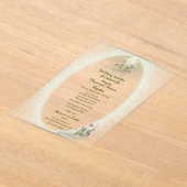 グリーン&ホワイトフローラバプティスアクリル招待 アクリル招待状 (レイダウン)