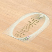 グリーン&ホワイトフローラバプティスアクリル招待 アクリル招待状 (レイダウン)