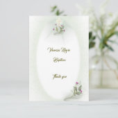 グリーン&ホワイトフローラバプティスフラットサンキューカード サンキューカード (スタンド正面)