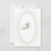 グリーン&ホワイトフローラバプテスマの招待フラットカード サンキューカード (裏面)