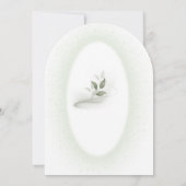 グリーン&ホワイトフローラバプテスマ招待 招待状 (裏面)