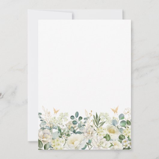 グリーン&ホワイトフローラ80thバースデーパーティー 招待状 (裏面)