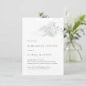 グリーン&ホワイトマウンテン結婚のリハーサルディナー  招待状 (スタンド正面)