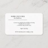 グリーン&ホワイトモバイルブッチャーキャトル農家 名刺 (裏面)