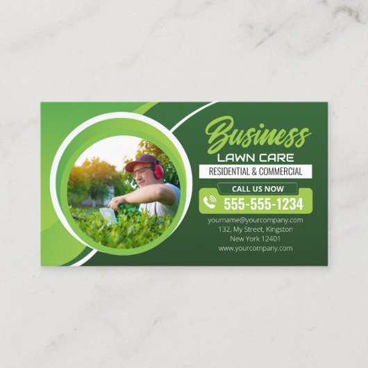 グリーン&ホワイトローン気に造園モーニングサービス 名刺 (正面)