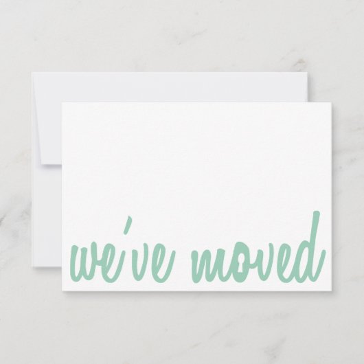 グリーン&ホワイト引っ越しました引っ越し祝いパーティー招待状 招待状 (正面)