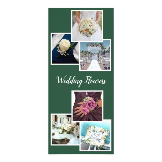 グリーン&ホワイト エレガンス 💐 ウェディングフラワー フラワーリスト ラックカード (正面)