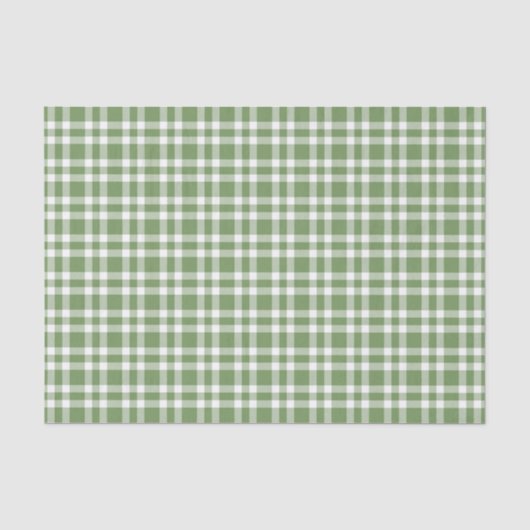 グリーン ホワイト ギンガムチェック柄 薄葉紙 (正面)