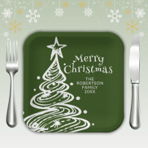 グリーン ホワイト クリスマスツリー パーティー
