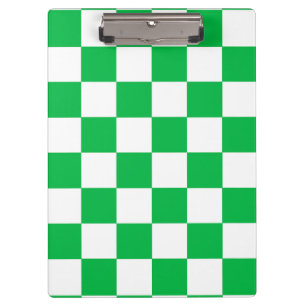 グリーン ホワイト チェック柄 クリップボード