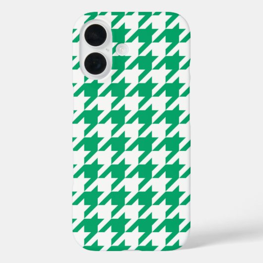 グリーン ホワイト ハウンドトゥース チェック Case-Mate iPhoneケース (裏面)