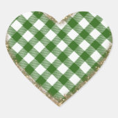 グリーン ホワイト プライド グリッター ハートシール (正面)