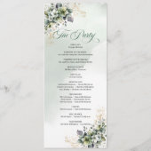 グリーン ホワイト ボタニカル 水彩 結婚式プログラム プログラム (裏面)