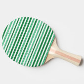 グリーン+ホワイト+ラメ入り横ストライプ 卓球ラケット (横)