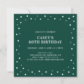 グリーン & ホワイト | 60歳サプライズ誕生日パーティー 招待状 (裏面)