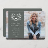 グリーン+ホワイトJDローレルはかりで測リース写真 案内状 (正面/裏面)