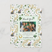 グリーン&ホワイトSt patricksアイルランドサンキューカード サンキューカード (正面/裏面)