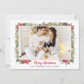 グリーン ボタニカル スクリプト フォト クリスマス (正面)