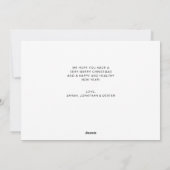 グリーン ボタニカル スクリプト フォト クリスマス (裏面)