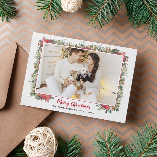 グリーン ボタニカル スクリプト フォト クリスマス