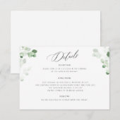 グリーン ボタニカル フラワー ウェディング 詳細カード 招待状 (正面/裏面)