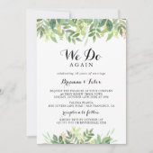 グリーン ボタニカル フローラル フォーリアジュ 再び誓う 更新 招待状 (正面)