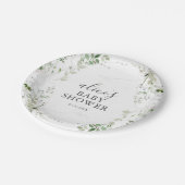 グリーン ボタニカル ブライダル シャワー ペーパー プレート (アングル)