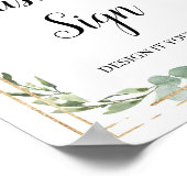 グリーン×ボヘミアンスタイルのサボテン ゴールドグリッター オーダーメイドサイン ポスター (角)