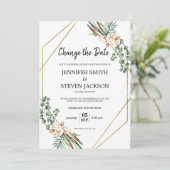 グリーン ボヘミア グリッター フレーム  日程変更 招待状 (スタンド正面)