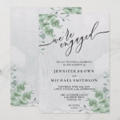 グリーン ボヘミア ユーカリ シグネチャー 婚約しました 招待状 (正面/裏面)