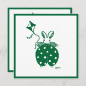 グリーン・ボーイ・バニーの招待 招待状 (正面/裏面)