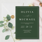 グリーン ミニマル ウェディング インビテーション モダン エレガント