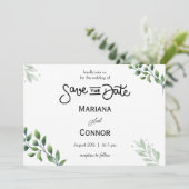 グリーン ミニマル セーブ・ザ・デート ご案内 招待状 (スタンド正面)