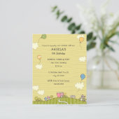 グリーン・メドウズの子どもたちの誕生日パーティーの招待 招待状 (スタンド正面)