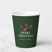 グリーン メリークリスマス オーダーメイド ファミリー 紙コップ (正面)