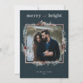 グリーン メリー&ブライト 水彩 葉の写真 シーズンカード (正面)