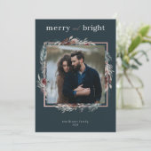 グリーン メリー&ブライト 水彩 葉の写真 シーズンカード (スタンド正面)