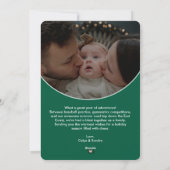 グリーン モダンスクリプト ハッピー ホリデーズ フォト カード (裏面)