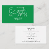 グリーン&モダンホワイトファミリーキャトルファーム 名刺 (正面/裏面)