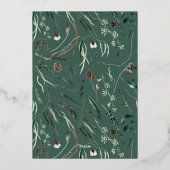 グリーン モダン エレガント 水彩 ボタニカル ラスティック フ 箔シーズンカード (裏面)