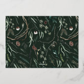 グリーン モダン エレガント 水彩 ボタニカル ラスティック 箔シーズンカード (裏面)