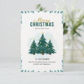 グリーン モダン メリークリスマス 招待状 (スタンド正面)