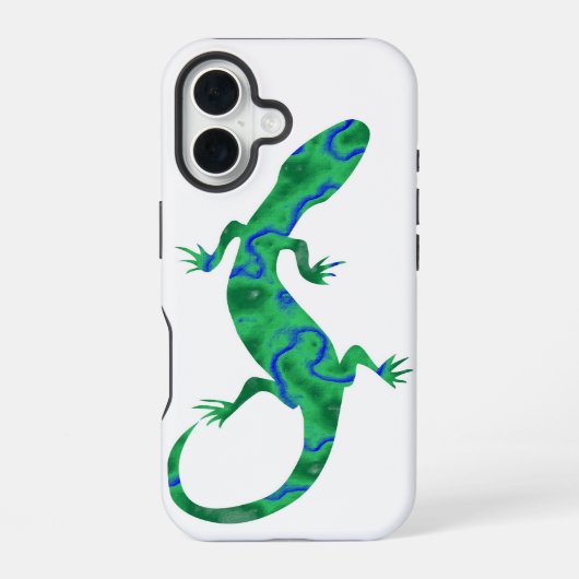 グリーン・ヤモリ iPhone 16ケース (裏面)
