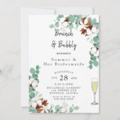 グリーン ユーカリとコットンのブライズメイド ランチョンⅠ 招待状 (正面)